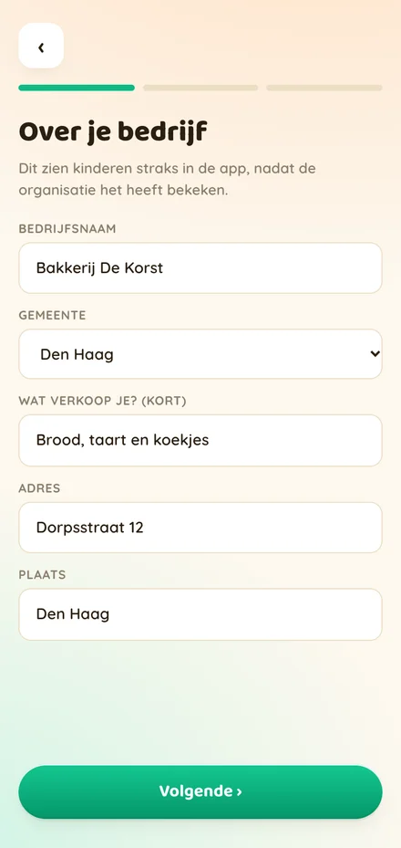 Het aanmeldscherm voor ondernemers
