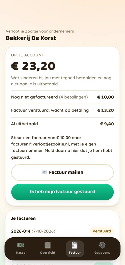 Het overzicht van wat er op je account staat